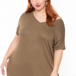 Zenana Plus Size Maxi T-Shirt Dress - Dusty Olive Dresses