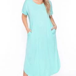 Zenana Plus Size Maxi T-Shirt Dress - Mint Dresses