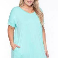 Zenana Plus Size Maxi T-Shirt Dress - Mint Dresses
