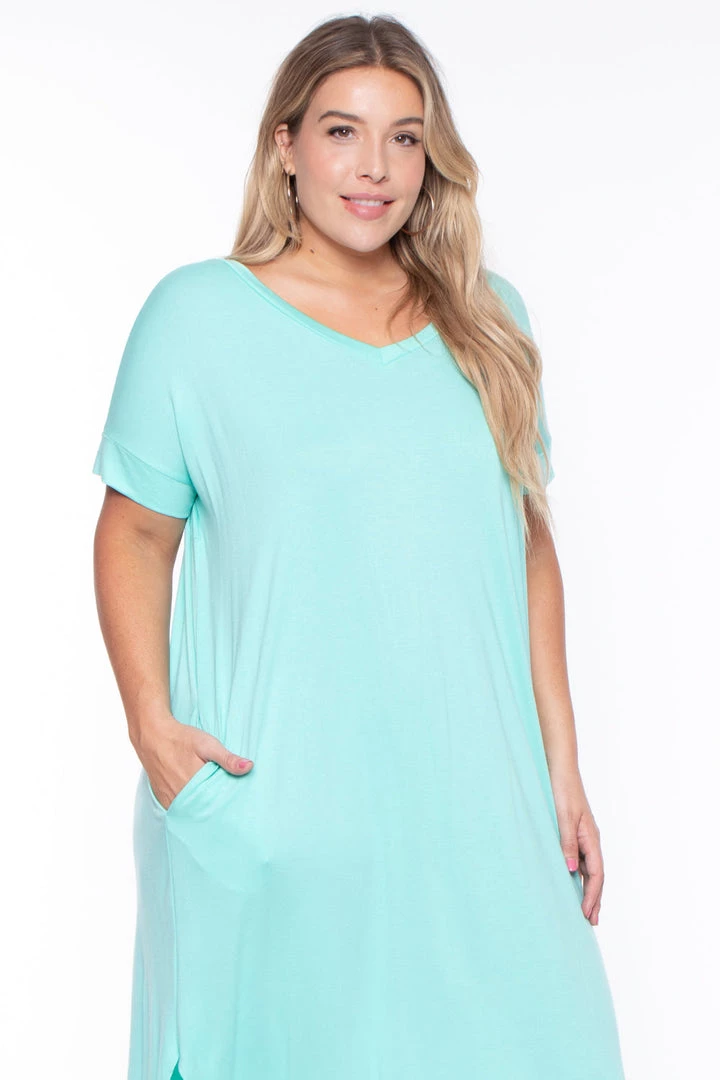 Zenana Plus Size Maxi T-Shirt Dress - Mint Dresses 4 Zenana Plus Size Maxi T-Shirt Dress - Mint Dresses
