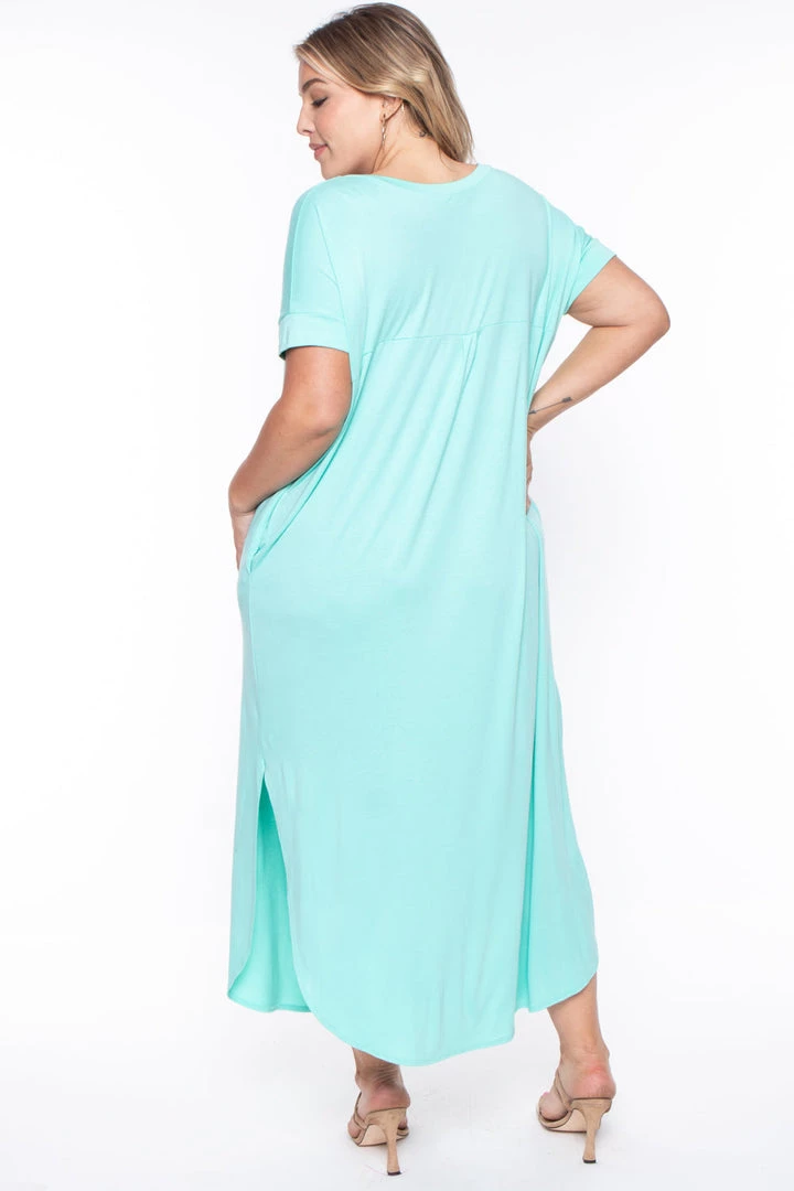 Zenana Plus Size Maxi T-Shirt Dress - Mint Dresses 7 Zenana Plus Size Maxi T-Shirt Dress - Mint Dresses