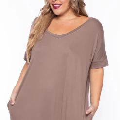 Zenana Dresses Plus Size Maxi T-Shirt Dress - Mocha