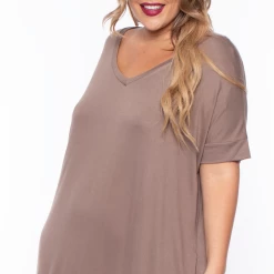 Zenana Dresses Plus Size Maxi T-Shirt Dress - Mocha