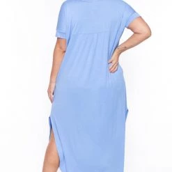 Zenana Plus Size Maxi T-Shirt Dress - Spring Blue New Arrivals