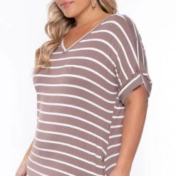Zenana Plus Size Striped Basic T-Shirt Dress - Mocha New Arrivals 9 Zenana Plus Size Striped Basic T-Shirt Dress - Mocha New Arrivals