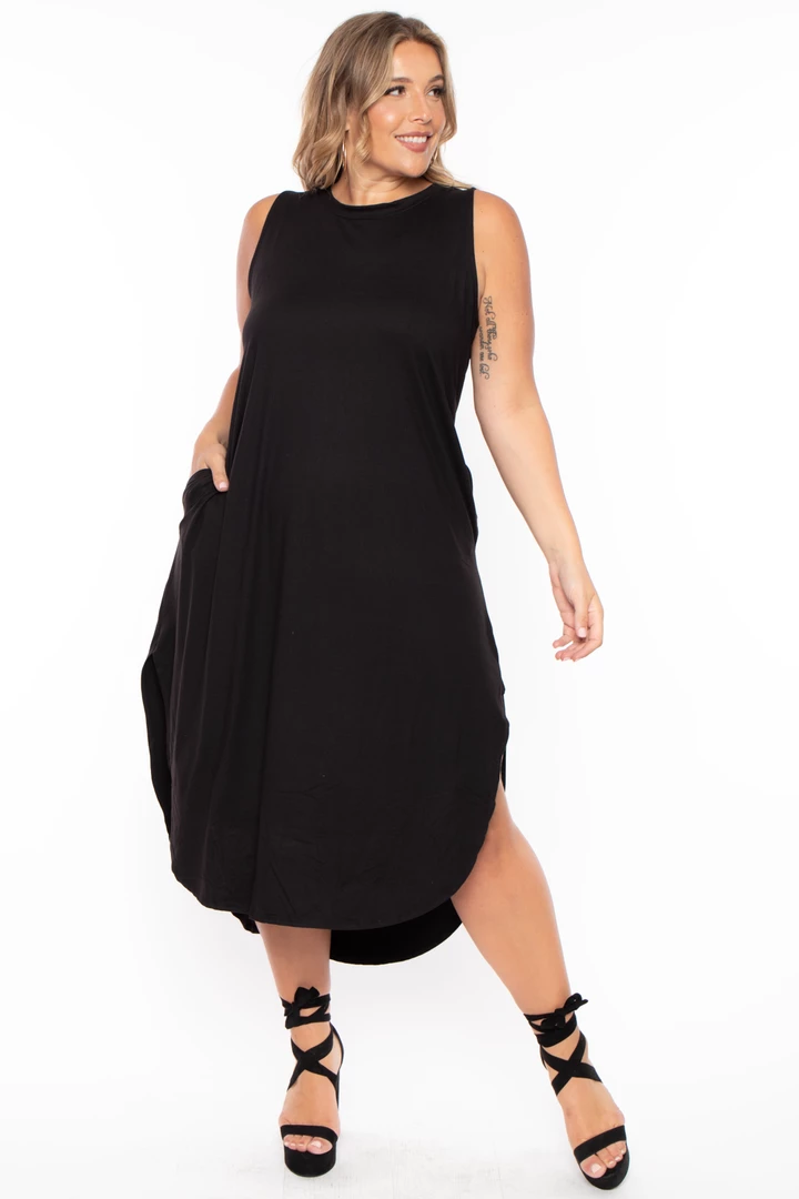 Zenana Dresses Plus Size Tank Maxi T-Shirt Dress - Black 5 Zenana Dresses Plus Size Tank Maxi T-Shirt Dress - Black