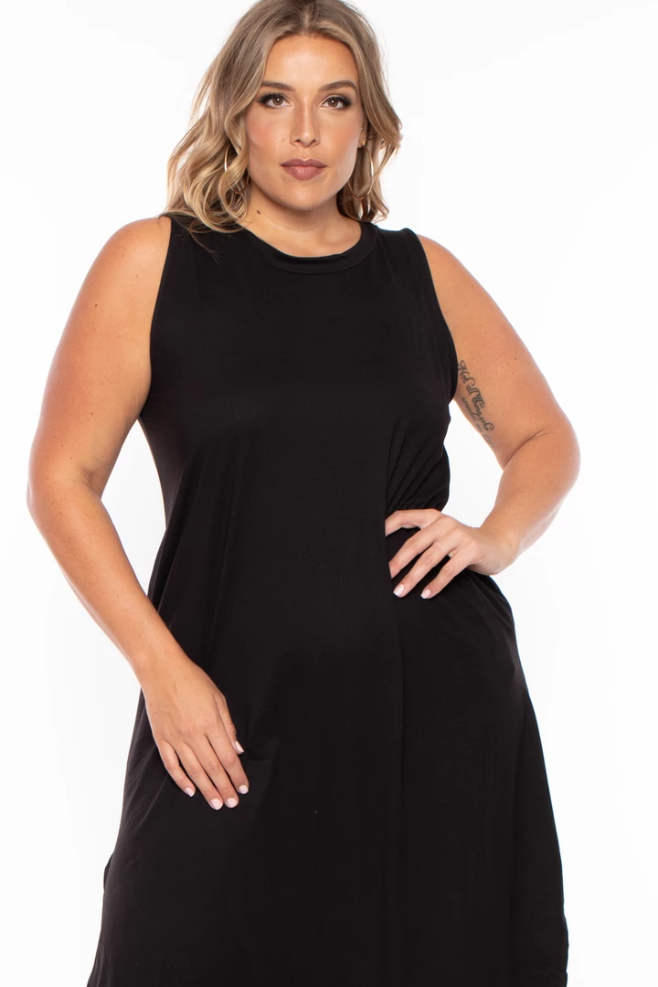 Zenana Dresses Plus Size Tank Maxi T-Shirt Dress - Black 4 Zenana Dresses Plus Size Tank Maxi T-Shirt Dress - Black