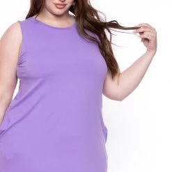 Zenana Plus Size Tank Maxi T-Shirt Dress - Lavender 9 Zenana Plus Size Tank Maxi T-Shirt Dress - Lavender