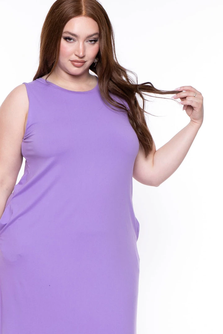 Zenana Plus Size Tank Maxi T-Shirt Dress - Lavender 5 Zenana Plus Size Tank Maxi T-Shirt Dress - Lavender