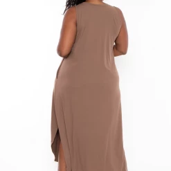 Zenana Plus Size Tank Maxi T-Shirt Dress - Mocha Dresses 10 Zenana Plus Size Tank Maxi T-Shirt Dress - Mocha Dresses