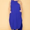 Zenana Plus Size Tank Maxi T-Shirt Dress - Royal Blue New Arrivals
