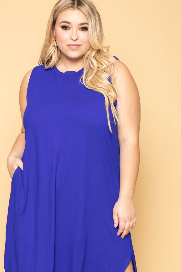 Zenana Plus Size Tank Maxi T-Shirt Dress - Royal Blue New Arrivals 4 Zenana Plus Size Tank Maxi T-Shirt Dress - Royal Blue New Arrivals