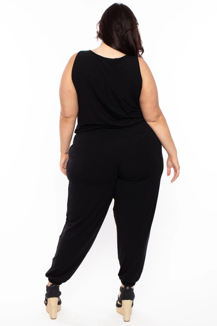 Zenana Plus Size Zelda Button Up Lounge Jumpsuit - Black Party Jumpsuilts 7 Zenana Plus Size Zelda Button Up Lounge Jumpsuit - Black Party Jumpsuilts