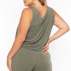 Zenana Plus Size Zelda Button Up Lounge Jumpsuit - Olive Party Jumpsuilts