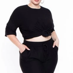 Zenana Plus Size Dee Lounge Set- Black Sets