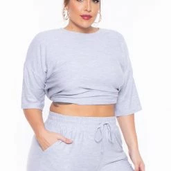 Zenana Plus Size Dee Lounge Set- Heather Grey