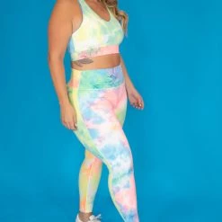 Zenana Plus Size Terri Tie Dye Legging Set - Neon Green New Arrivals