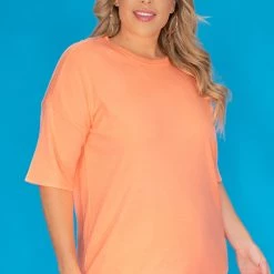 Zenana New Arrivals Plus Size Camila Matching Lounge Set - Neon Orange