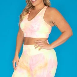 Zenana Plus Size Gabi Tie Dye Biker Shorts Set - Neon Pink New Arrivals
