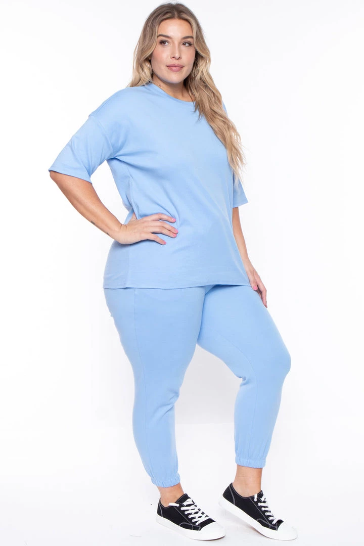 Zenana Sets Plus Size Camila Matching Lounge Set - Spring Blue 6 Zenana Sets Plus Size Camila Matching Lounge Set - Spring Blue