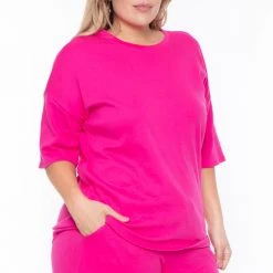 Zenana Plus Size Camila Matching Lounge Set - Pink Sets