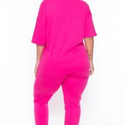 Zenana Plus Size Camila Matching Lounge Set - Pink Sets