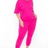 Zenana Plus Size Camila Matching Lounge Set - Pink Sets