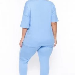 Zenana Sets Plus Size Camila Matching Lounge Set - Spring Blue 11 Zenana Sets Plus Size Camila Matching Lounge Set - Spring Blue