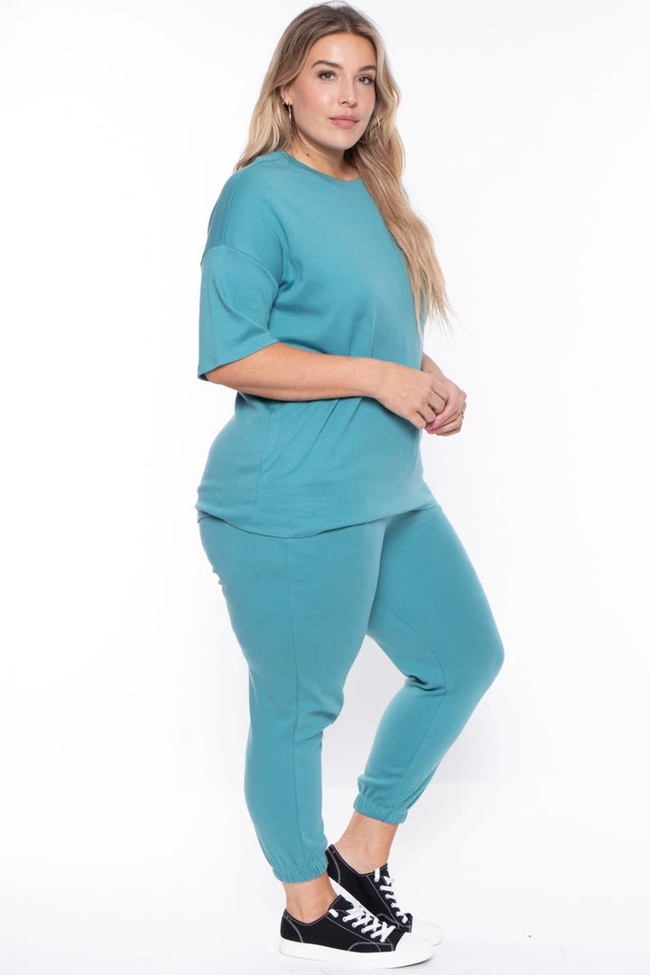Zenana Plus Size Camila Matching Lounge Set - Teal Sets 6 Zenana Plus Size Camila Matching Lounge Set - Teal Sets