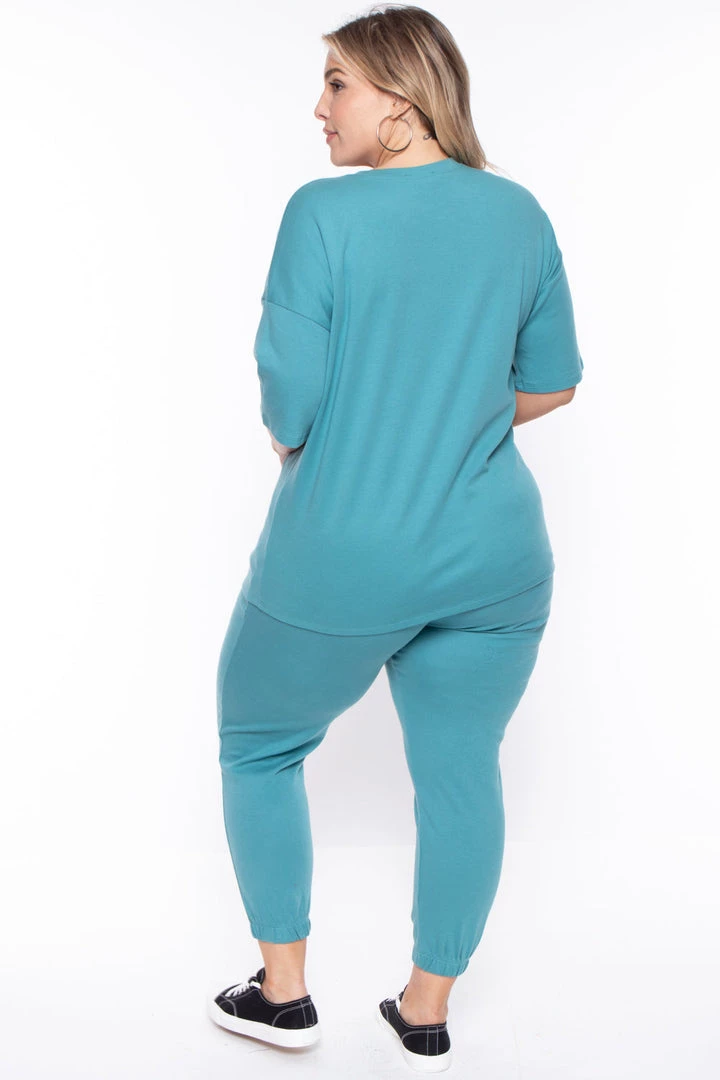 Zenana Plus Size Camila Matching Lounge Set - Teal Sets 7 Zenana Plus Size Camila Matching Lounge Set - Teal Sets