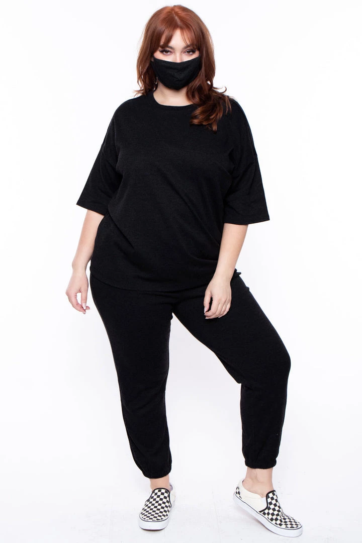 Zenana Plus Size Camila Top & Pants Set - Black 7 Zenana Plus Size Camila Top & Pants Set - Black