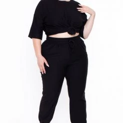 Zenana Plus Size Dee Lounge Set- Black Sets