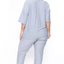 Zenana Sets Plus Size Dee Lounge Set- Light Gray