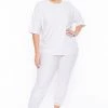 Zenana Sets Plus Size Dee Lounge Set- Off White