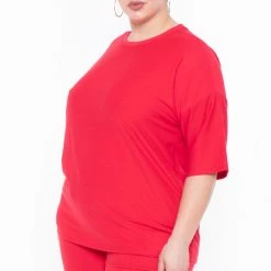 Zenana Sets Plus Size Dee Lounge Set- Red