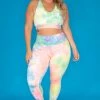 Zenana Plus Size Terri Tie Dye Legging Set - Neon Green New Arrivals