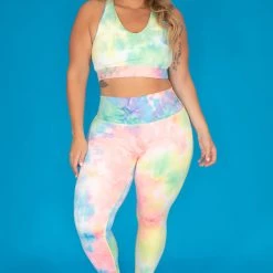 Zenana Plus Size Terri Tie Dye Legging Set - Neon Green New Arrivals