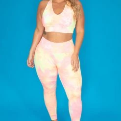 Zenana Plus Size Terri Tie Dye Legging Set - Neon Pink New Arrivals